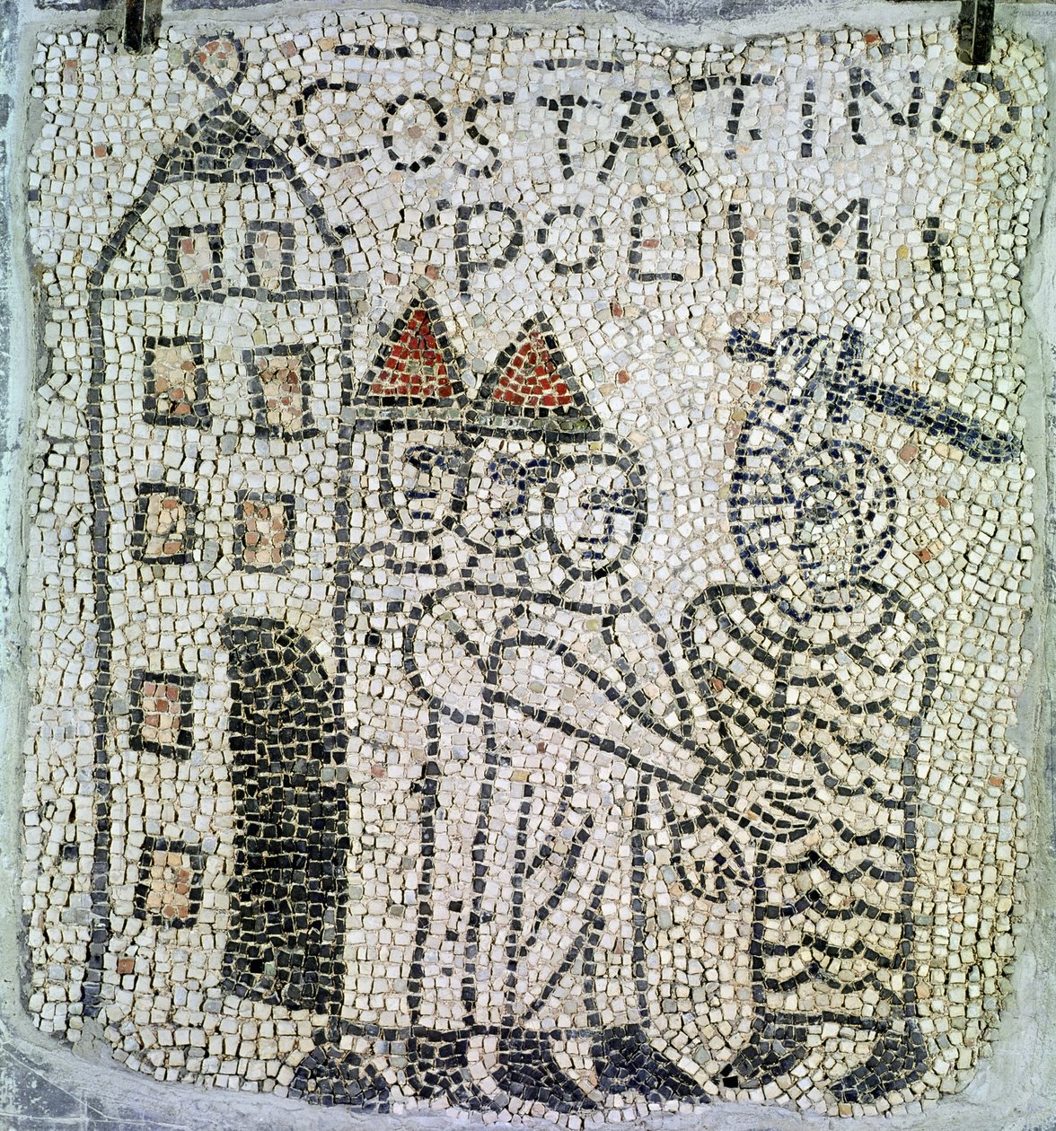 St. Johannes evangelistens fortov, detalje fra belejringen af Konstantinopel i juni 1204, 1213 (mosaik) af Byzantine