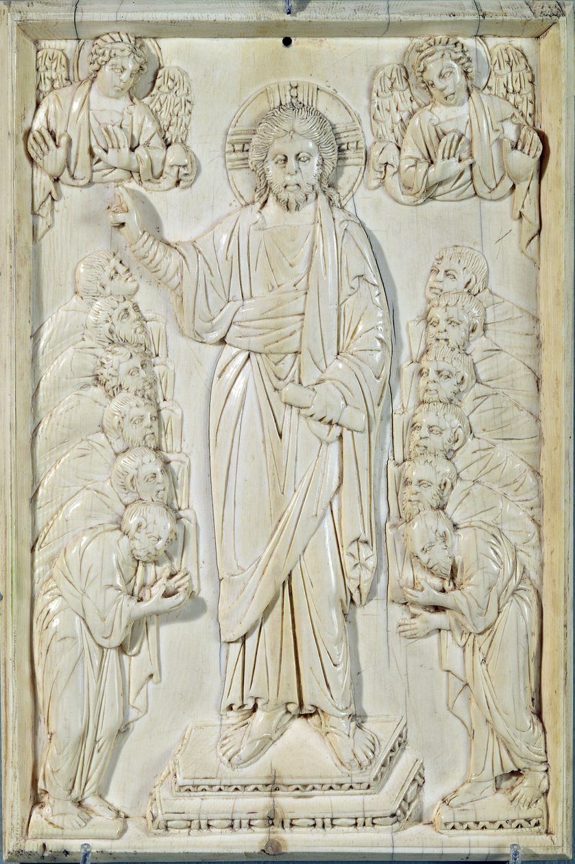 Plade, der viser Kristus, der velsigner apostlene, Konstantinopel af Byzantine