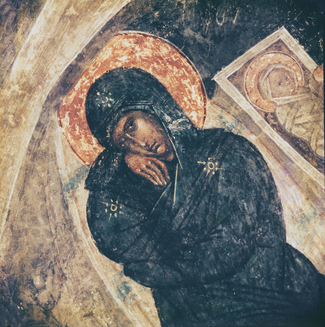 Fødselen, detalje af jomfruen af Byzantine