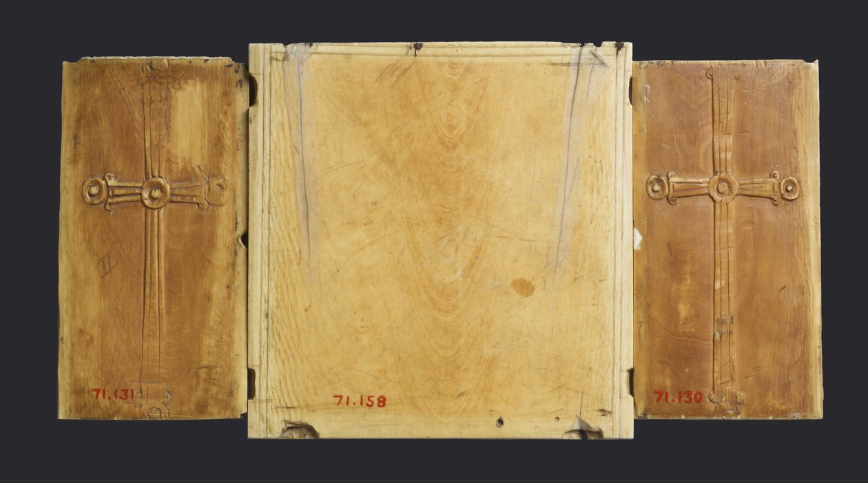 Triptychon af Jomfruen og barnet med helgener (se også 957216-9) af Byzantine