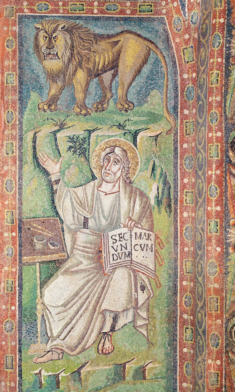 Markus evangelisten (mosaik) af Byzantine School