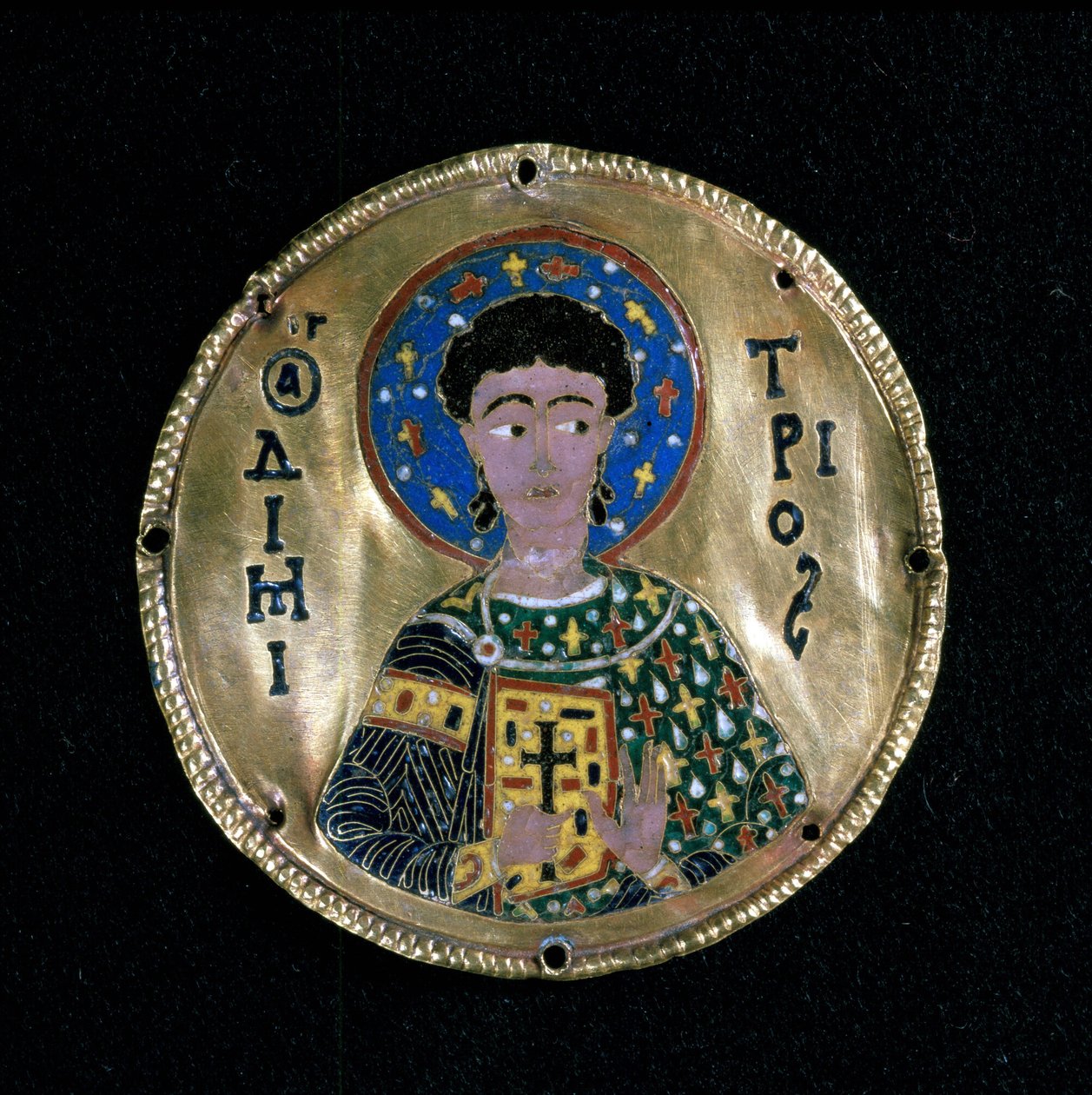 Buste af St. Demetrius, emalje, Byzans af Byzantine