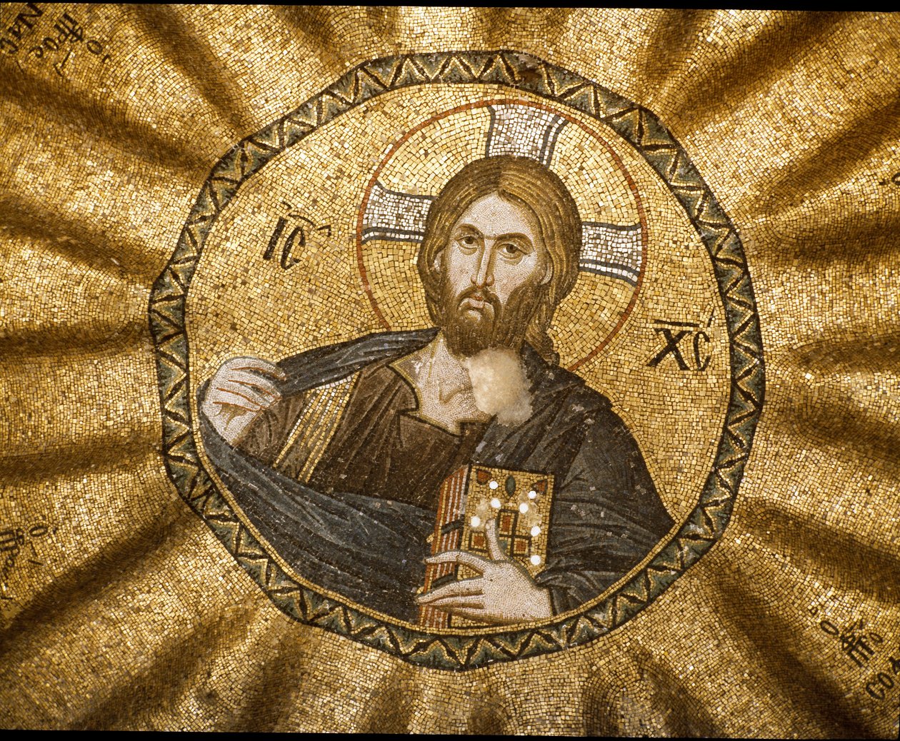Kristus pantokrator (eller Kristus i herlighed) (Mosaik af Byzantine