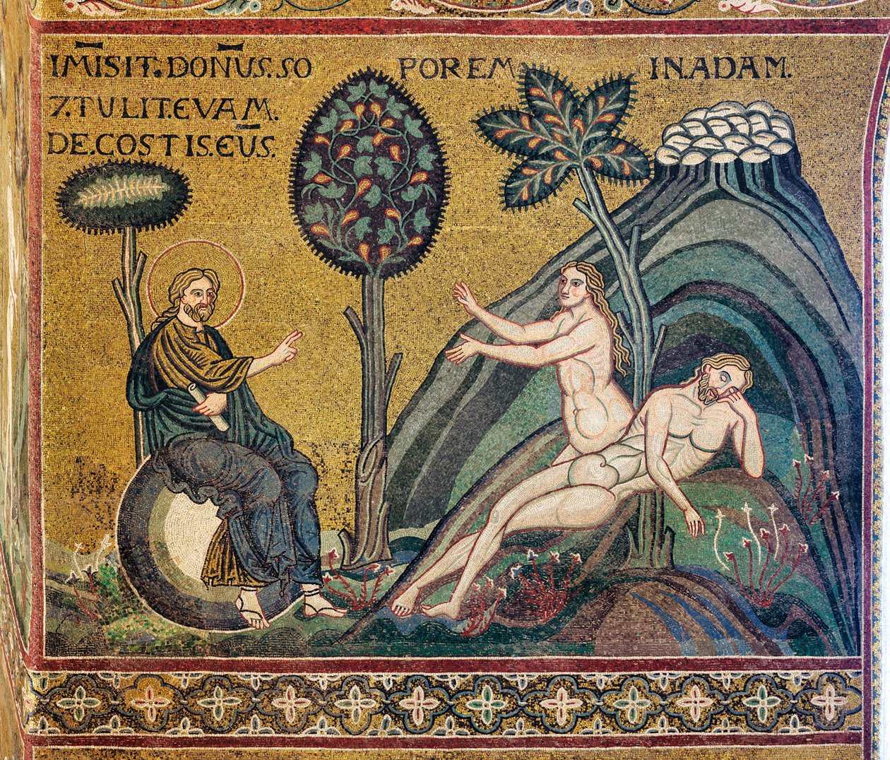 Skabelsen af Eva, byzantinsk mosaik, XII-XIII århundreder, på modfacaden (mosaik) af Byzantine