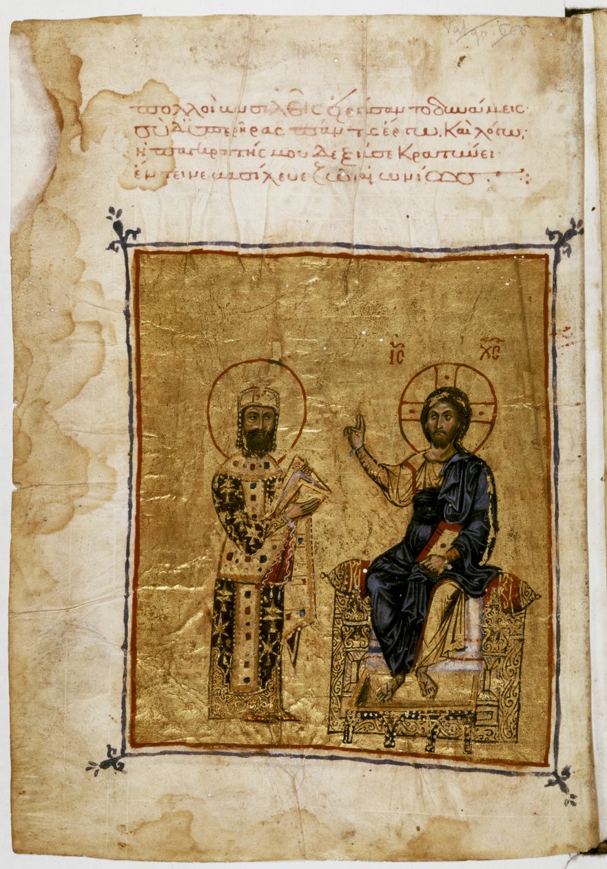 Kejser Alexios I og Jesus Kristus af Byzantine