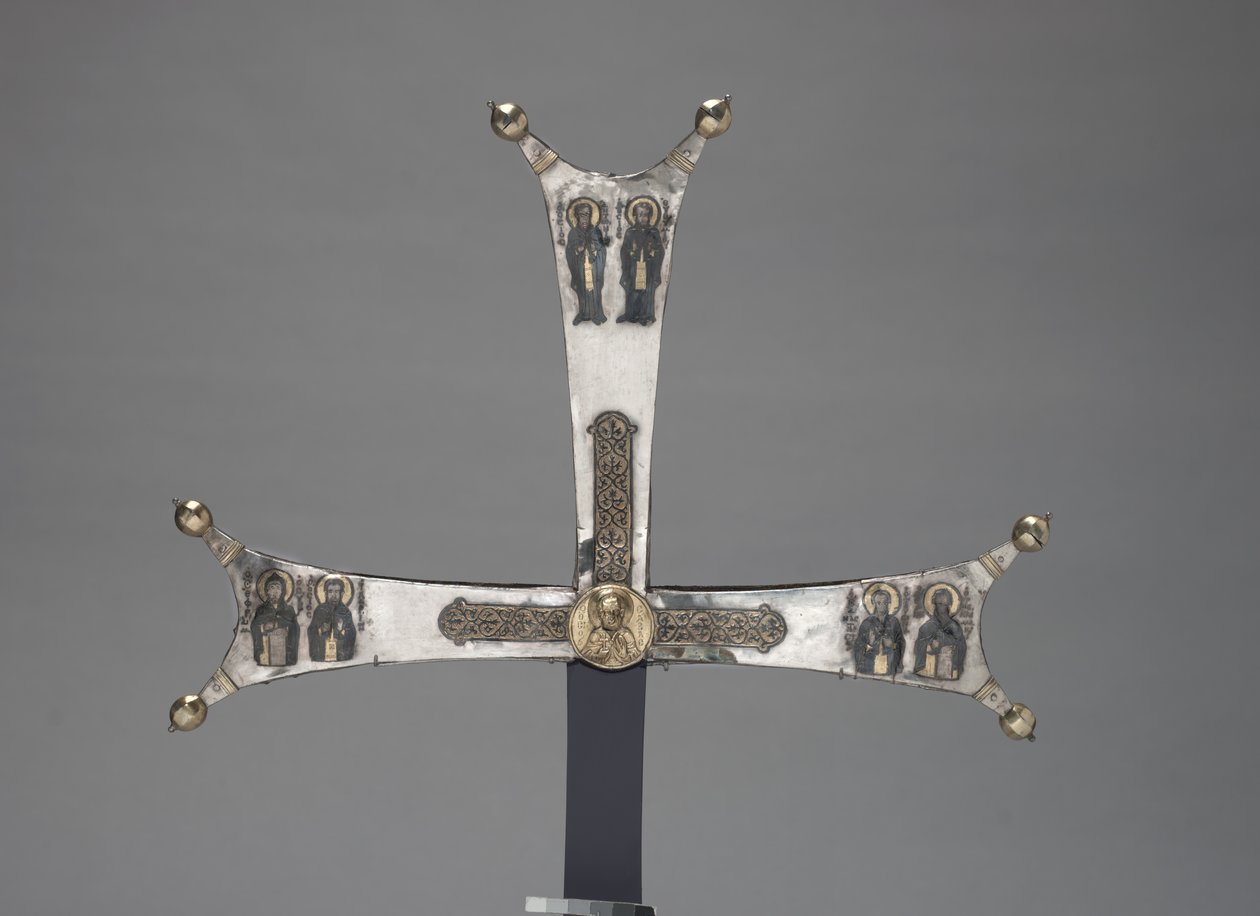 Fragment af et processionskors, ca. 1050 (forgyldt sølv, niello) af Byzantine