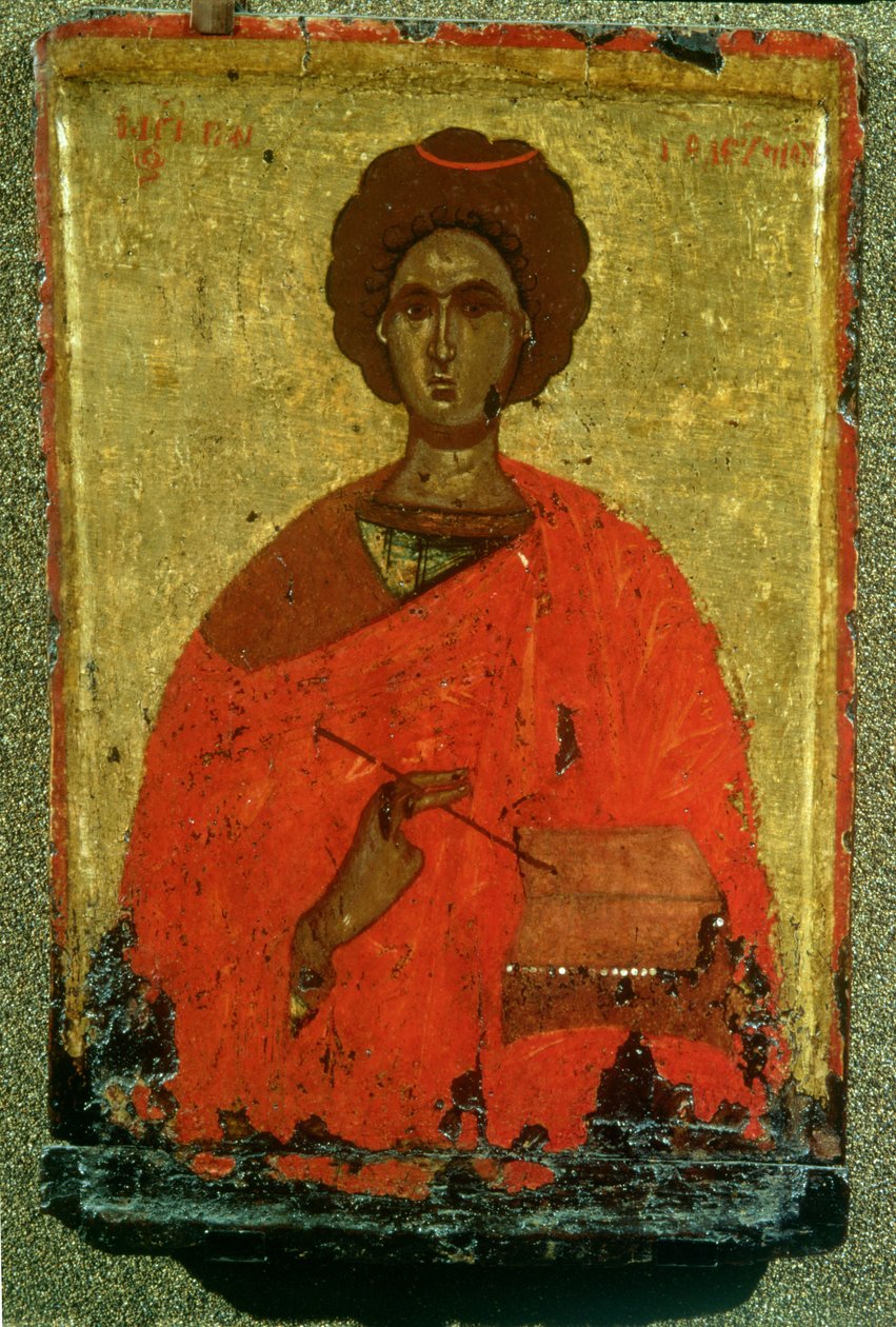 Ikon for Skt. Pantaleon af Nicomedia (d.c.305 e.Kr.) af Byzantine