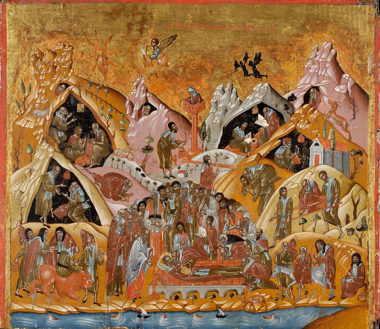 Sankt Sabbas den Helligedes sovesal, slutningen af det 16. årh. af Byzantine