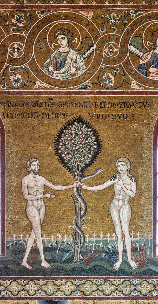 Arvesynden, byzantinsk mosaik, Gamle Testamentes cyklus-Jordisk paradis, XII-XIII sec (mosaik) af Byzantine