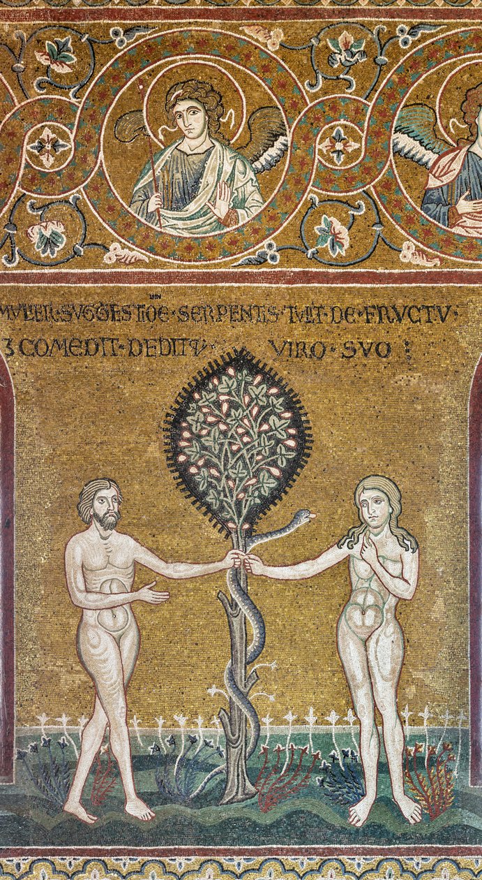 Arvesynden, byzantinsk mosaik, Gamle Testamentes cyklus-Jordisk paradis, XII-XIII sec (mosaik) af Byzantine