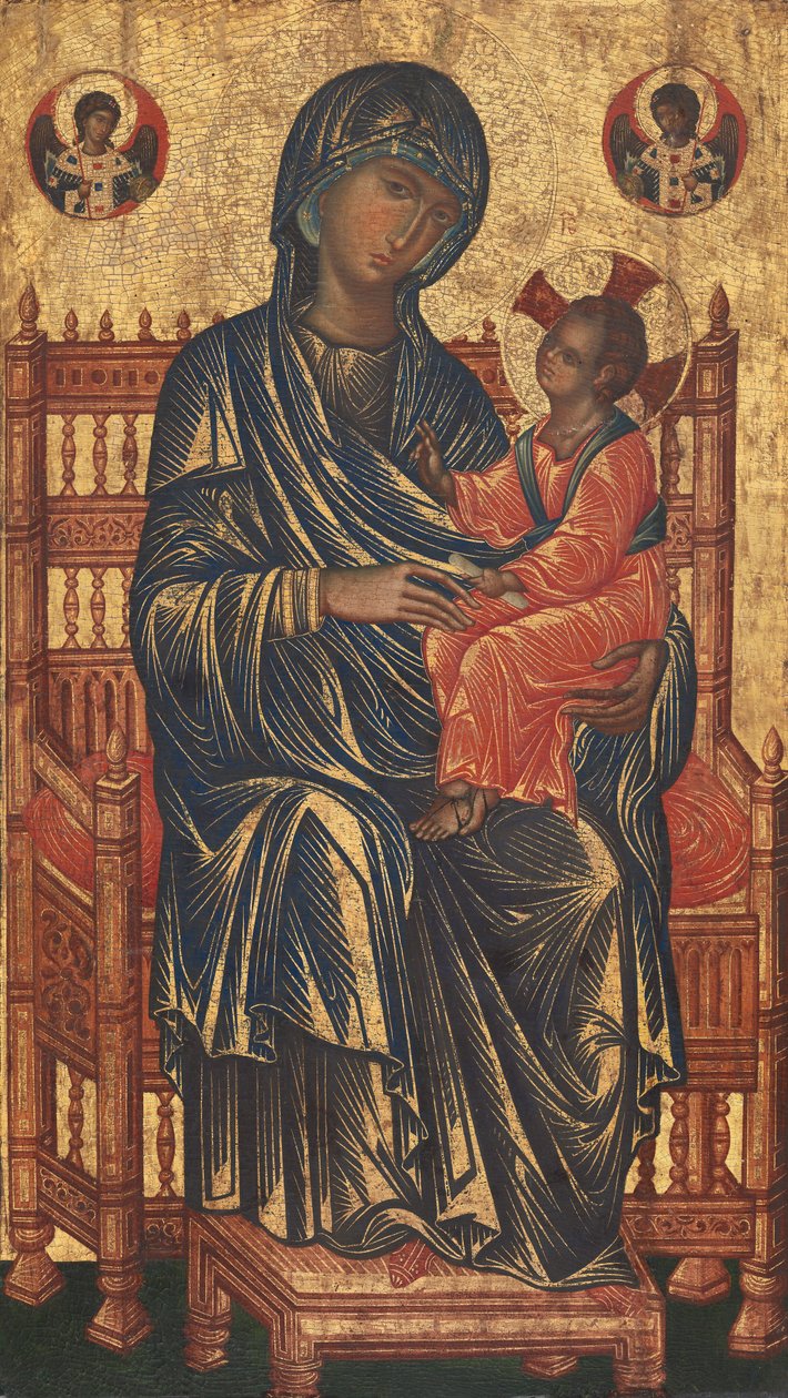 Enthroned Madonna and Child af Byzantine 13th Century