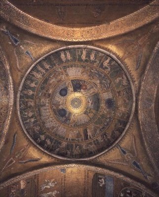 Skabelse på kuplen i Vestibulen (mosaik) af Byzantine Byzantine