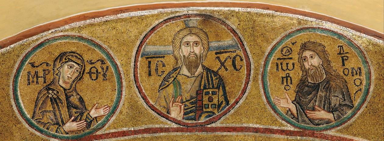 Deesis: Kristus, Jomfru Maria og Johannes Døberen af Byzantine Byzantine