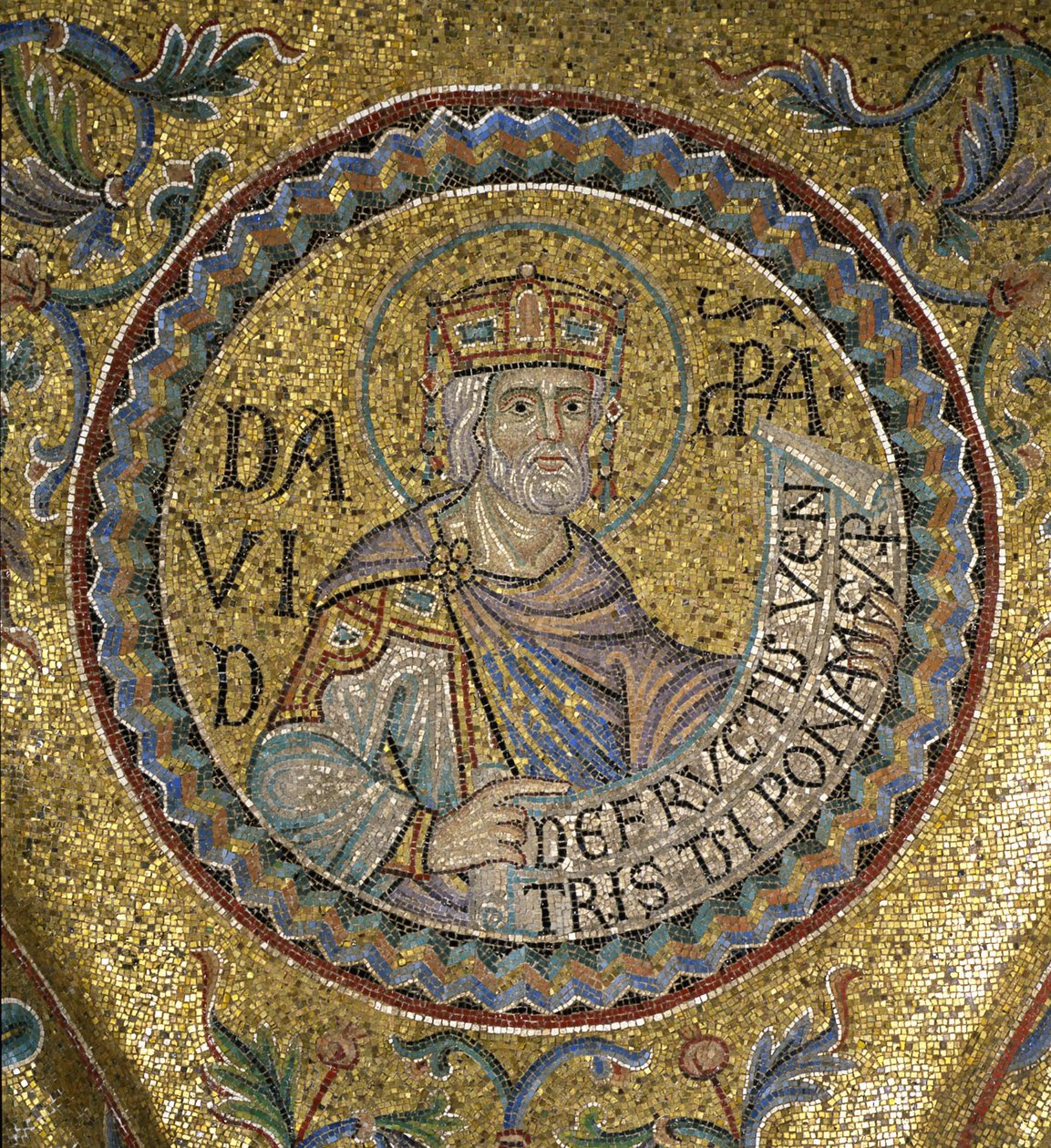 Kong David Detalje af interiørmosaikker i St. Marks-basilikaen, 1200-tallet af Byzantine Byzantine