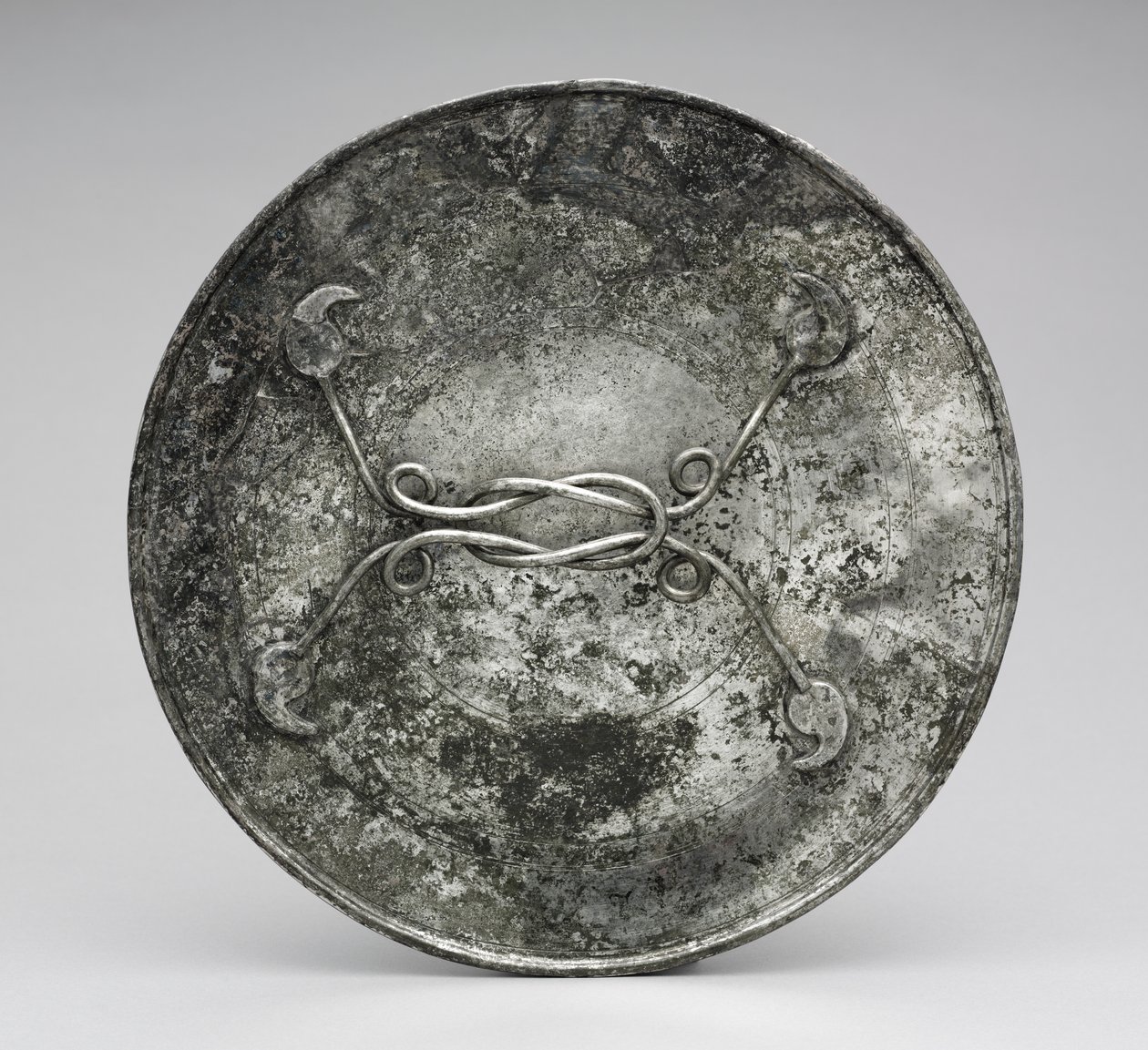 Spejl med håndtag i form af en Herakles-knude, ca. 280-400 (sølv) af Byzantine Byzantine