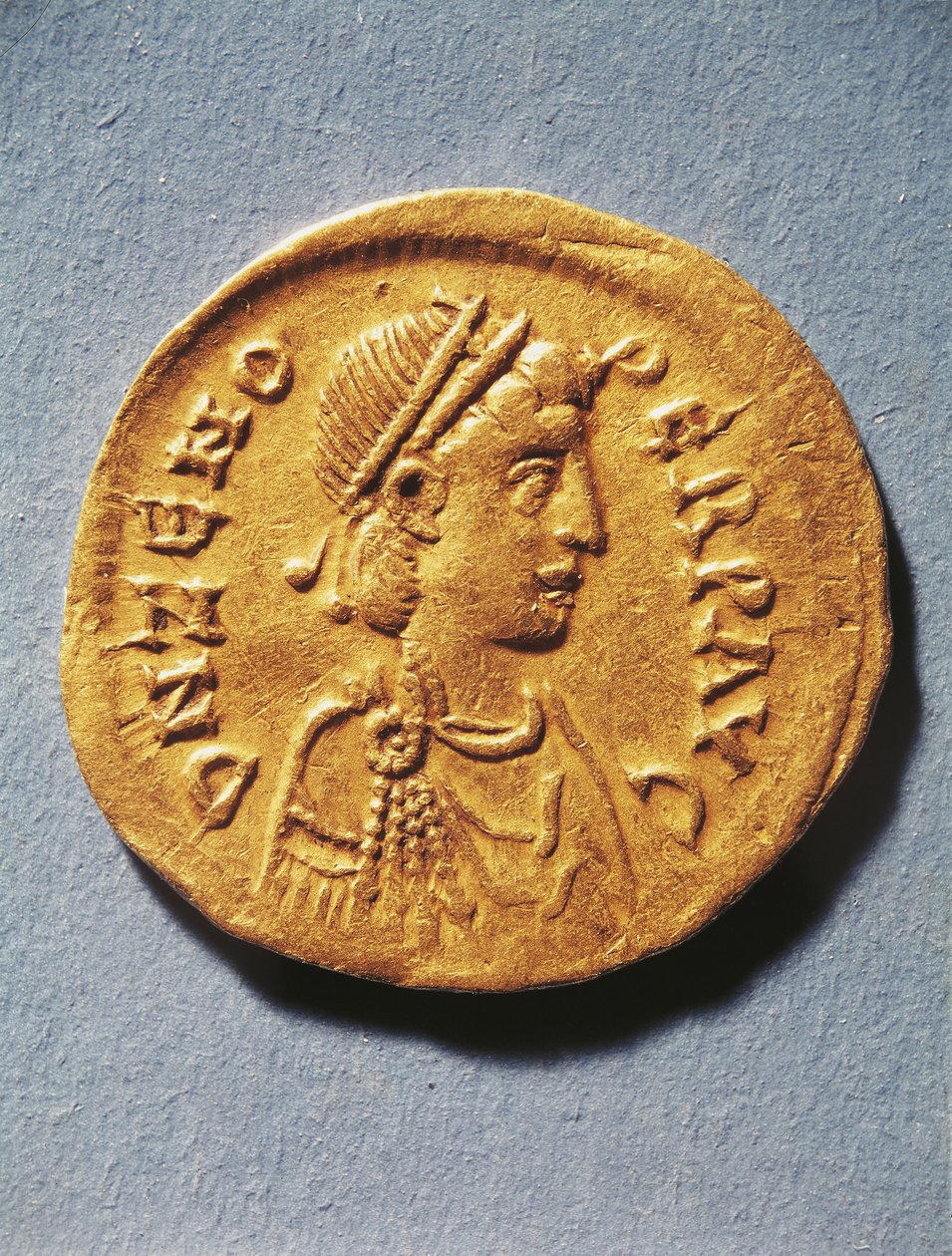 Numismatik, antikkens Rom, mønt, der repræsenterer Zeno, kejser af det byzantinske imperium af Byzantine Byzantine