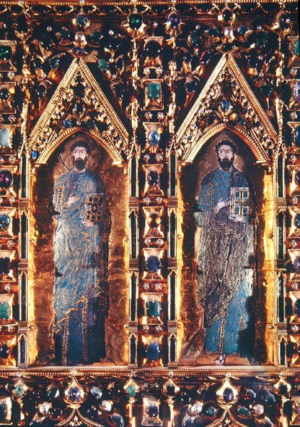 Pala dOro, detalje, der viser to apostle (guld og emalje indlagt med ædelsten) af Byzantine Byzantine