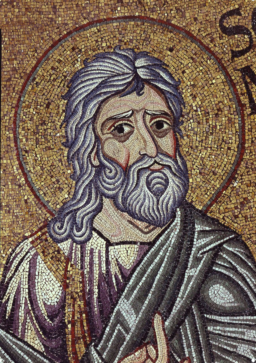 Profeten Zephaniah Detalje af interiørmosaikker i St. Marks-basilikaen, 1100-tallet af Byzantine Byzantine