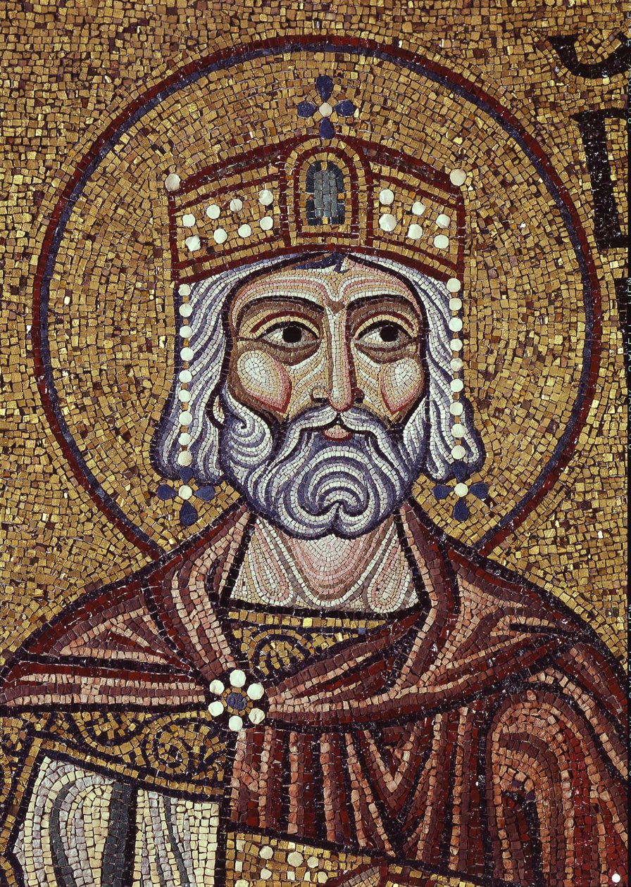 Kong David Detalje af interiørmosaikker i St. Marks-basilikaen, 1100-tallet af Byzantine Byzantine