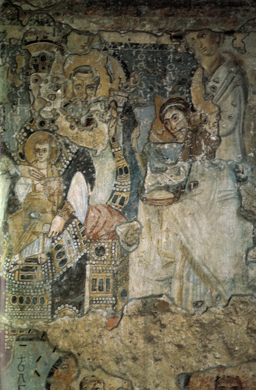 Bebudelsesfresken i Santa Maria Antiqua, 565-578 af Byzantine Byzantine