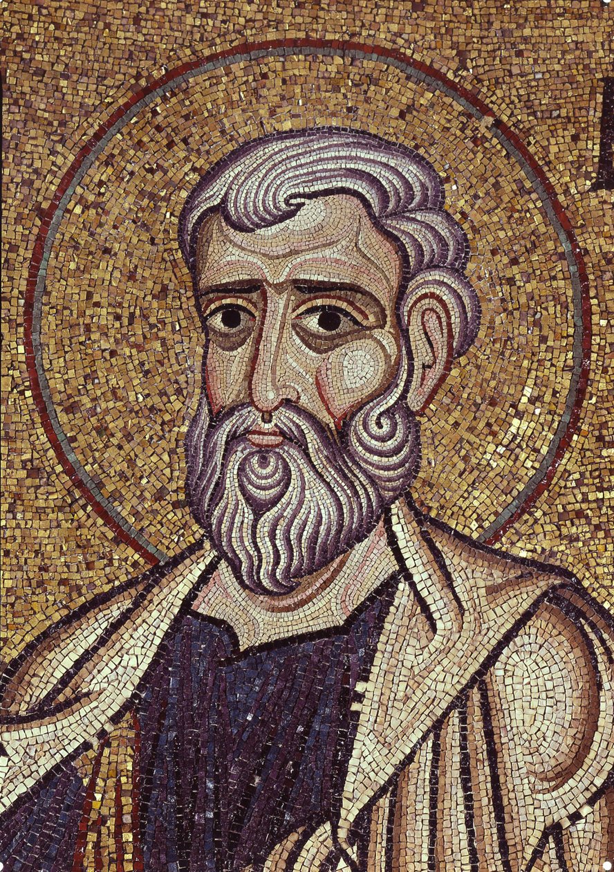Profeten Haggai-detalje af indvendige mosaikker i St. Marks-basilikaen, 1100-tallet af Byzantine Byzantine