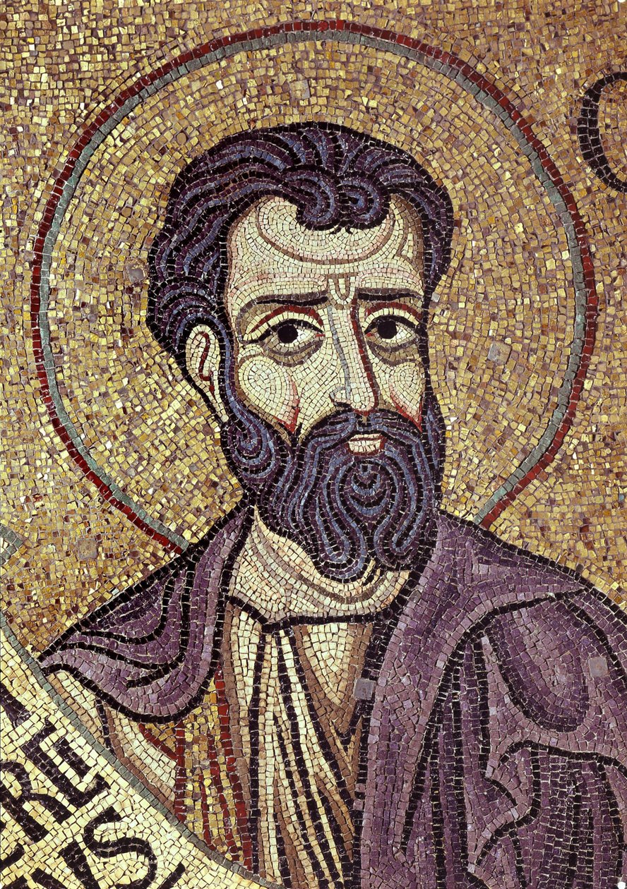 Profeten Hosea Detalje af interiørmosaikker i St. Marks-basilikaen, 1100-tallet af Byzantine Byzantine