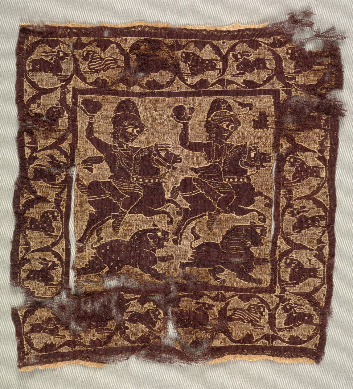 Ornamental firkant fra en tunika af Byzantine PeriodEgyptian