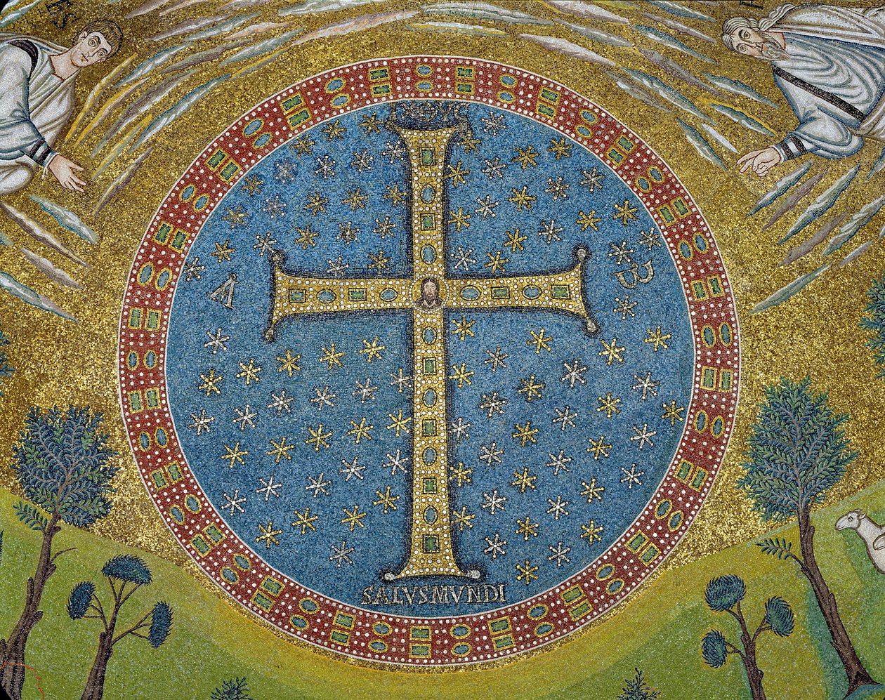 Crux gemmata (mosaik) af Byzantine School