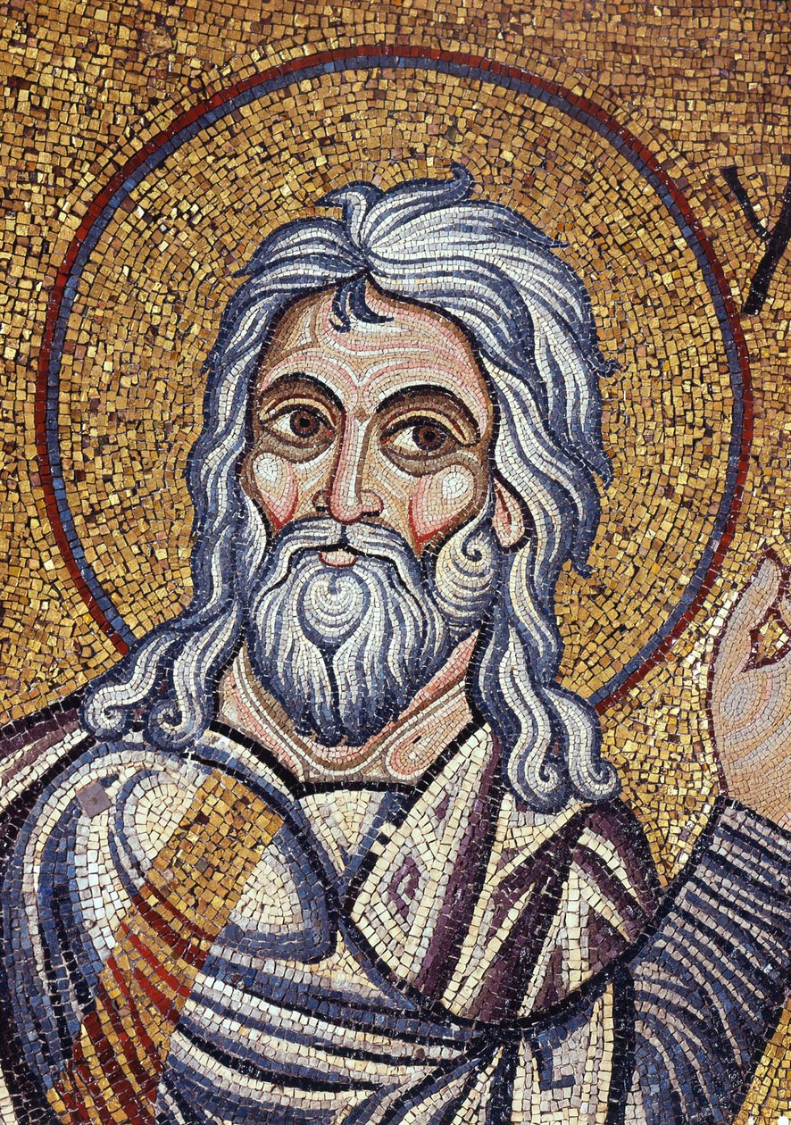 Detalje af profeten Esajas (mosaik) af Byzantine School