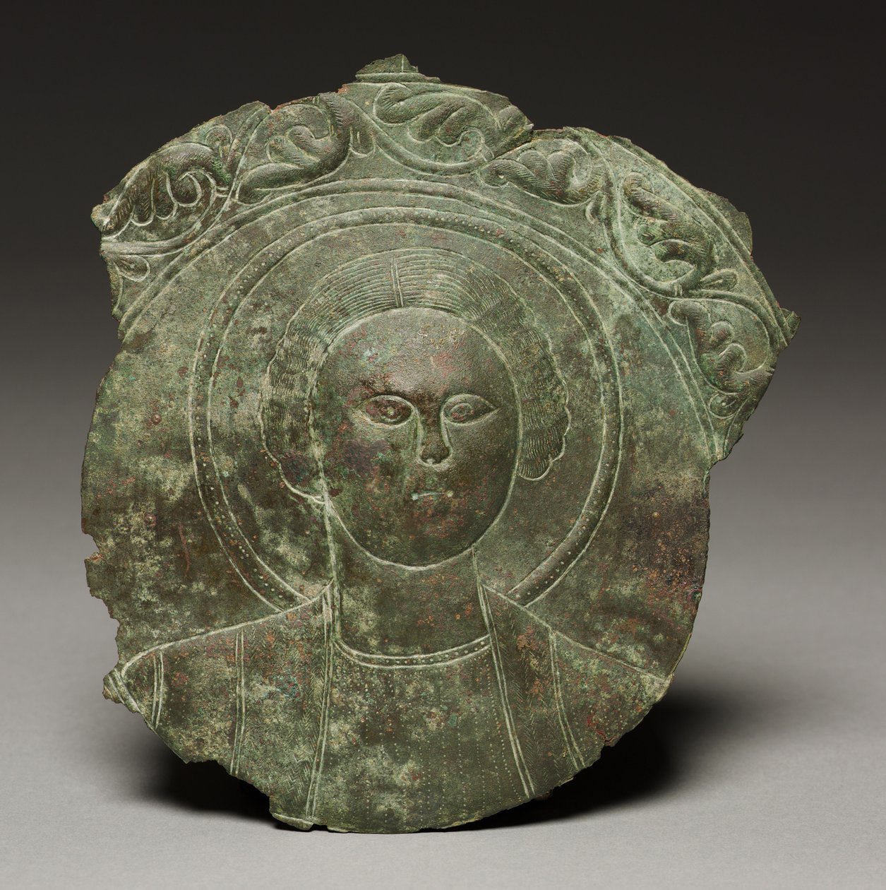 Dørplade med en helligs hoved, 500-tallet (bronze) af Byzantine School