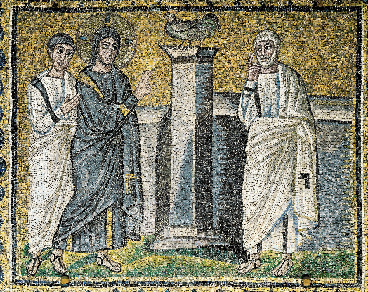 Jesus forudsiger Peters fornægtelse, scener fra Kristi liv (mosaik) af Byzantine School