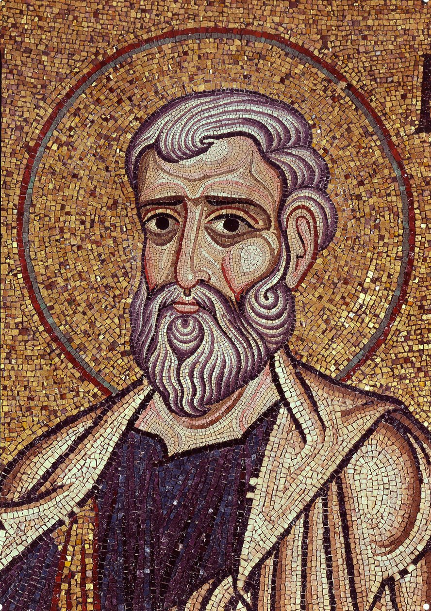 Profeten Haggaj. Værk af en byzantinsk mester, mosaik, detalje af udsmykningen af ​​Markuskirken i Venedig (Italien) af Byzantine School