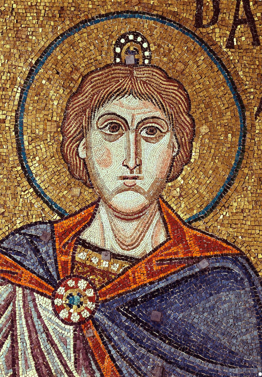 Profeten Daniel (6. århundrede). Værk af en byzantinsk mester, mosaik, detalje af udsmykningen af ​​Markuskirken i Venedig (Italien) af Byzantine School