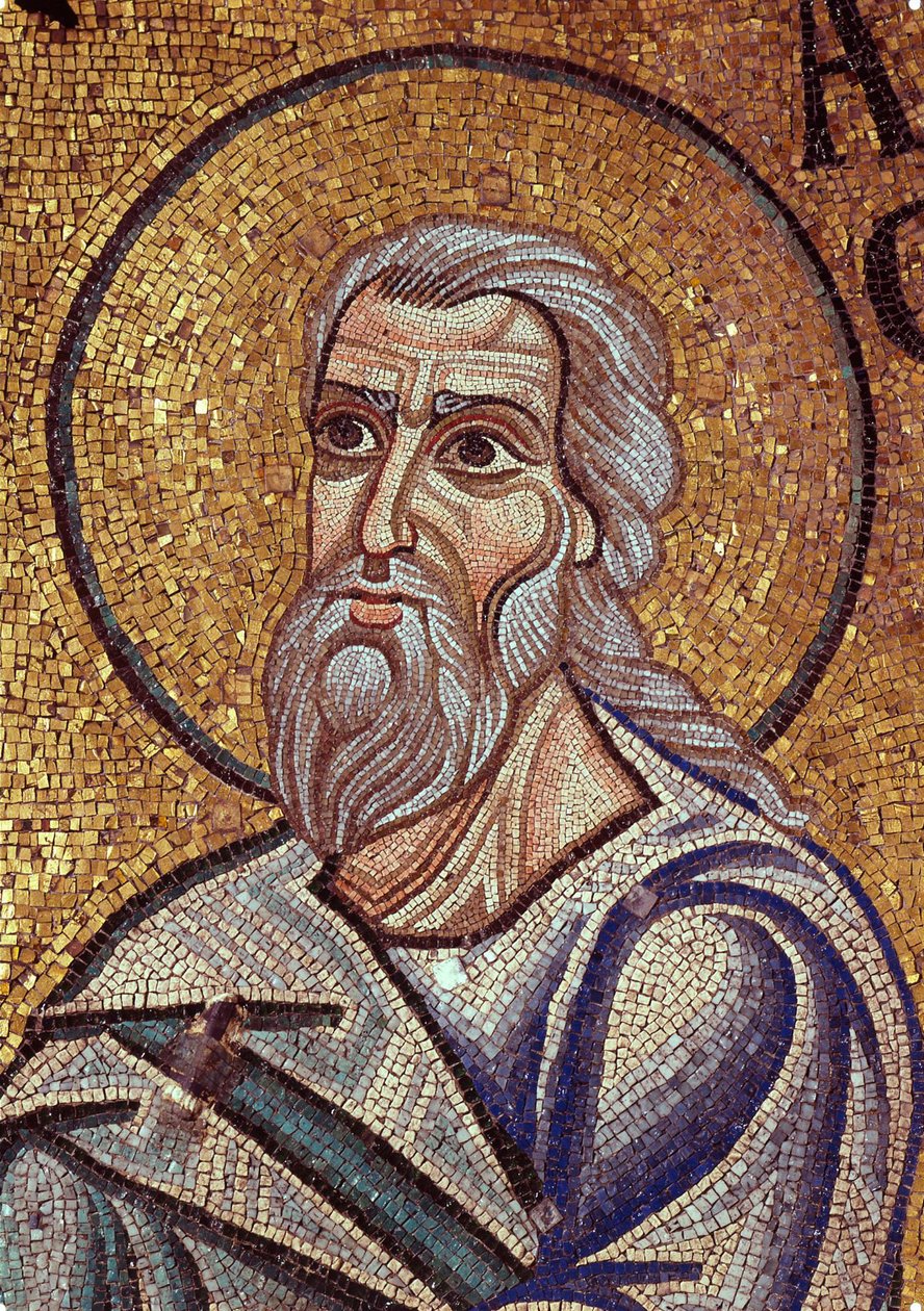 Profeten Habacuc (Habacuc, Habacuc, Habakkuk, Abakuk, Havakuk) (7. århundrede f.Kr.). Værk af en byzantinsk mester, mosaik, detalje af udsmykningen af ​​Markuskirken i Venedig (Italien) af Byzantine School