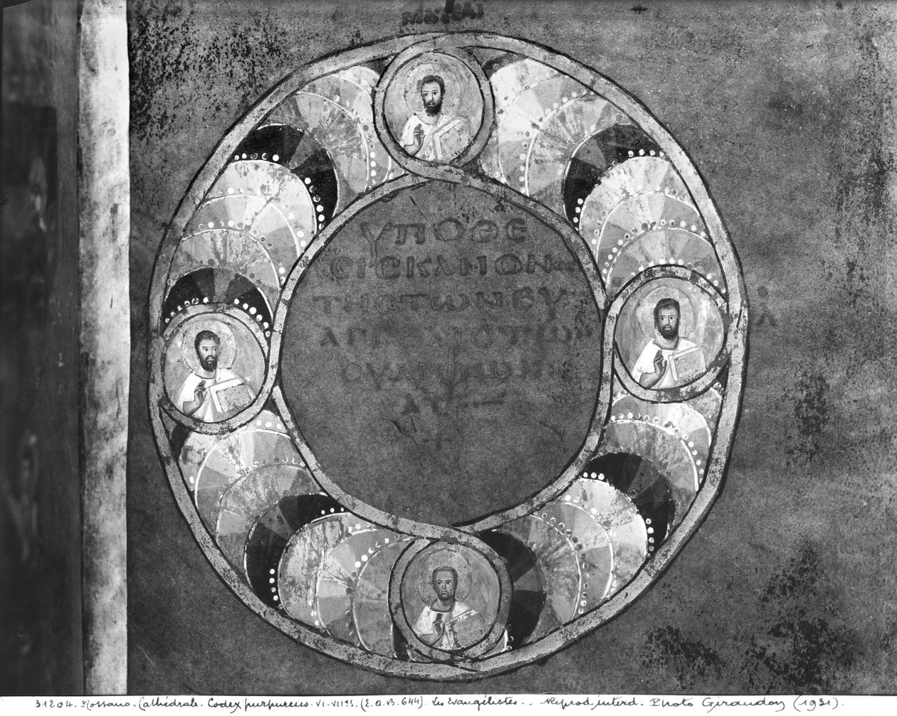 Ms EAB 664 De fire evangelister, fra Codex Purpureus af Byzantine School