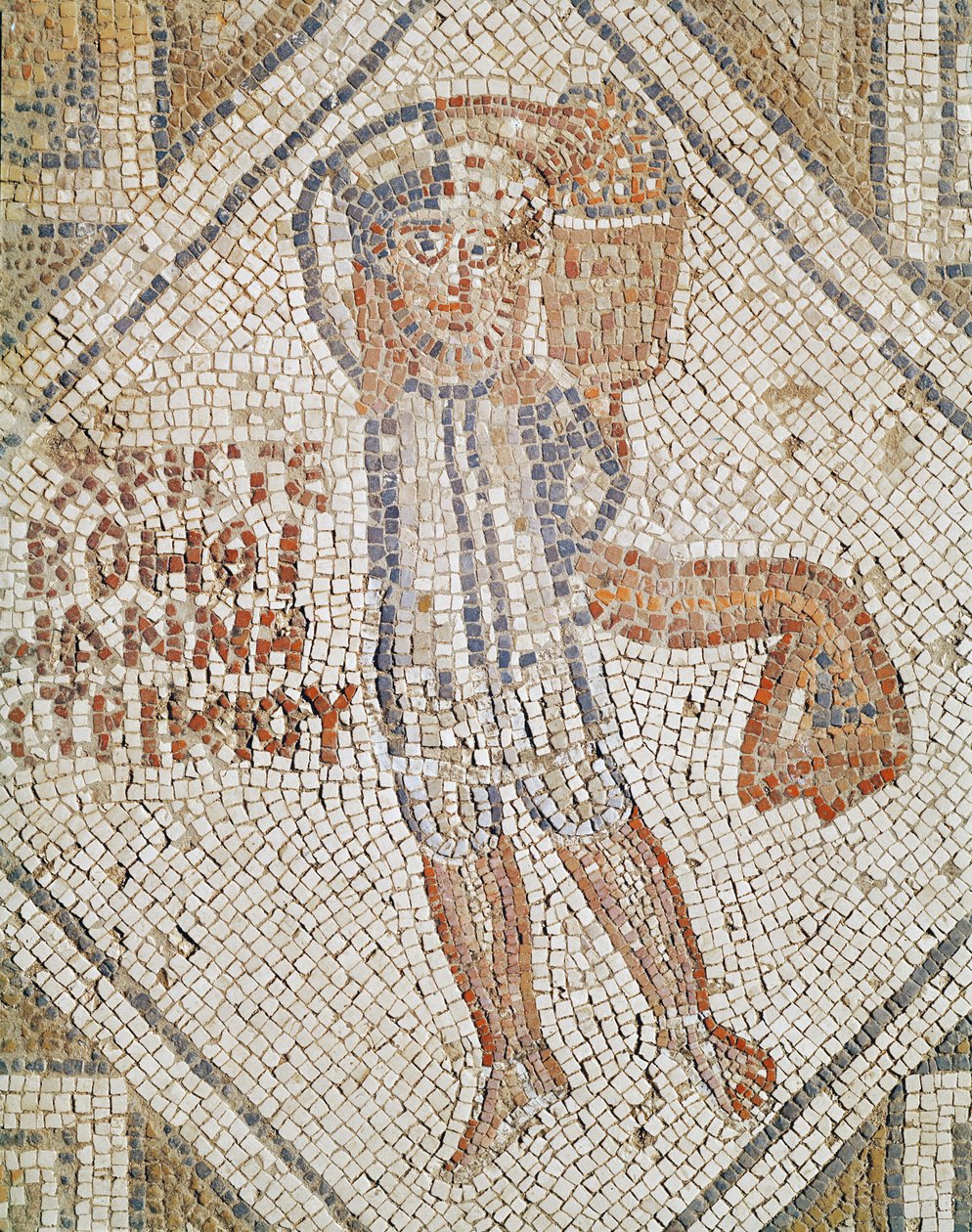 Belægningsdetalje af en murer (mosaik) af Byzantine School