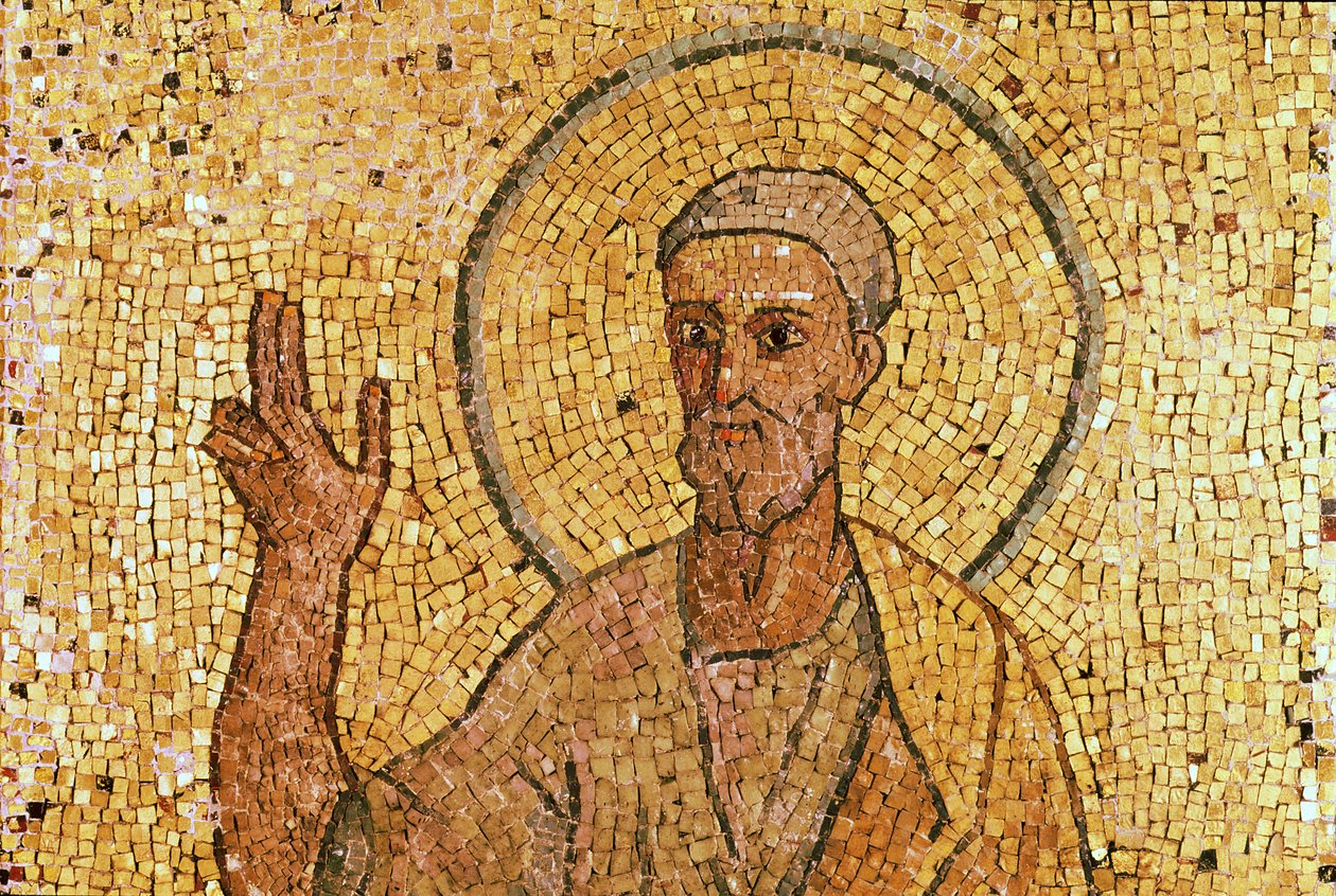 St. Peter, fra St. Peters krypt, ca. 700 e.Kr. (mosaik) (se også 151555) af Byzantine School