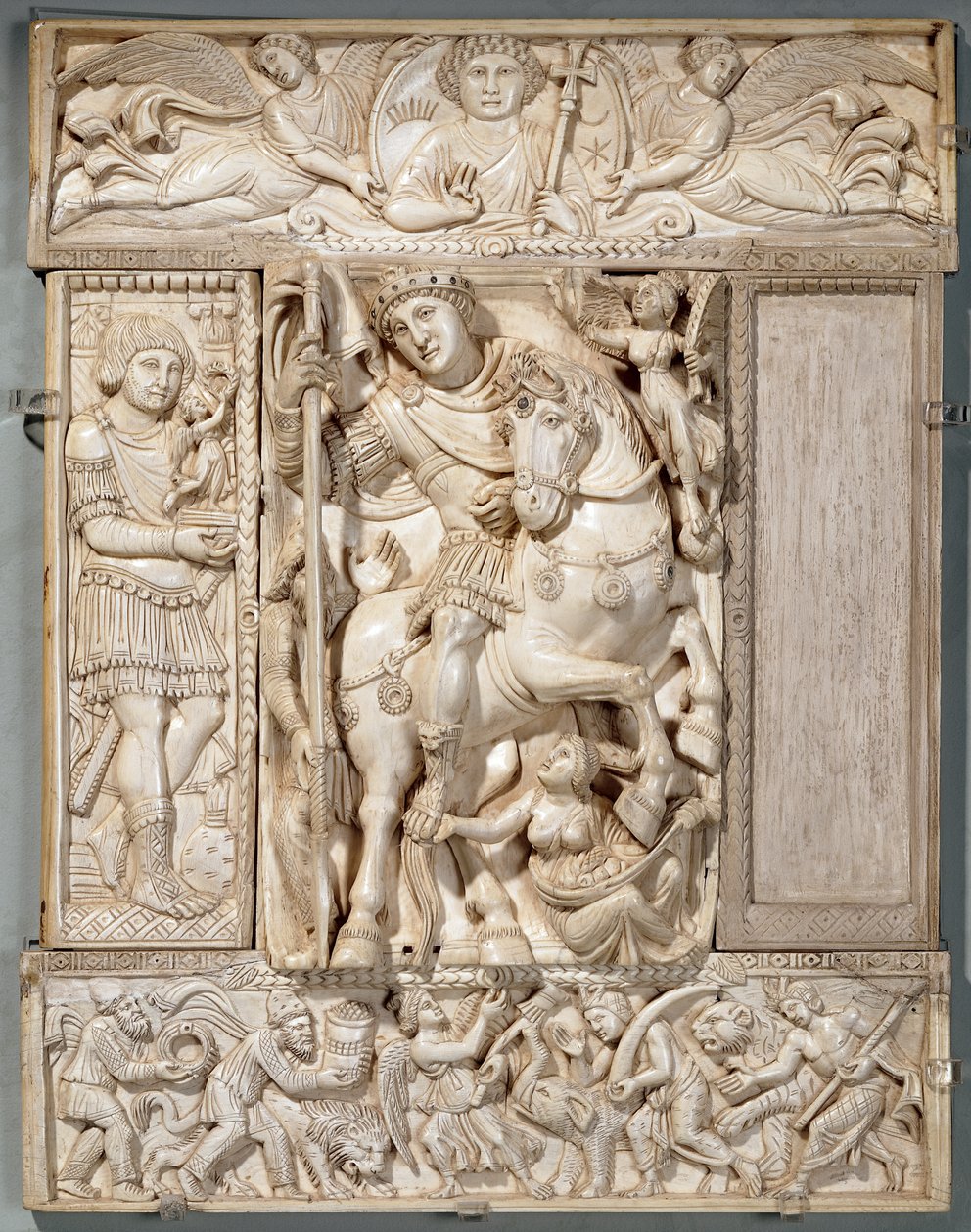 Kejseren Triumphant, kendt som Barberini-elfenbenet, 500-550 e.Kr. af Byzantine School