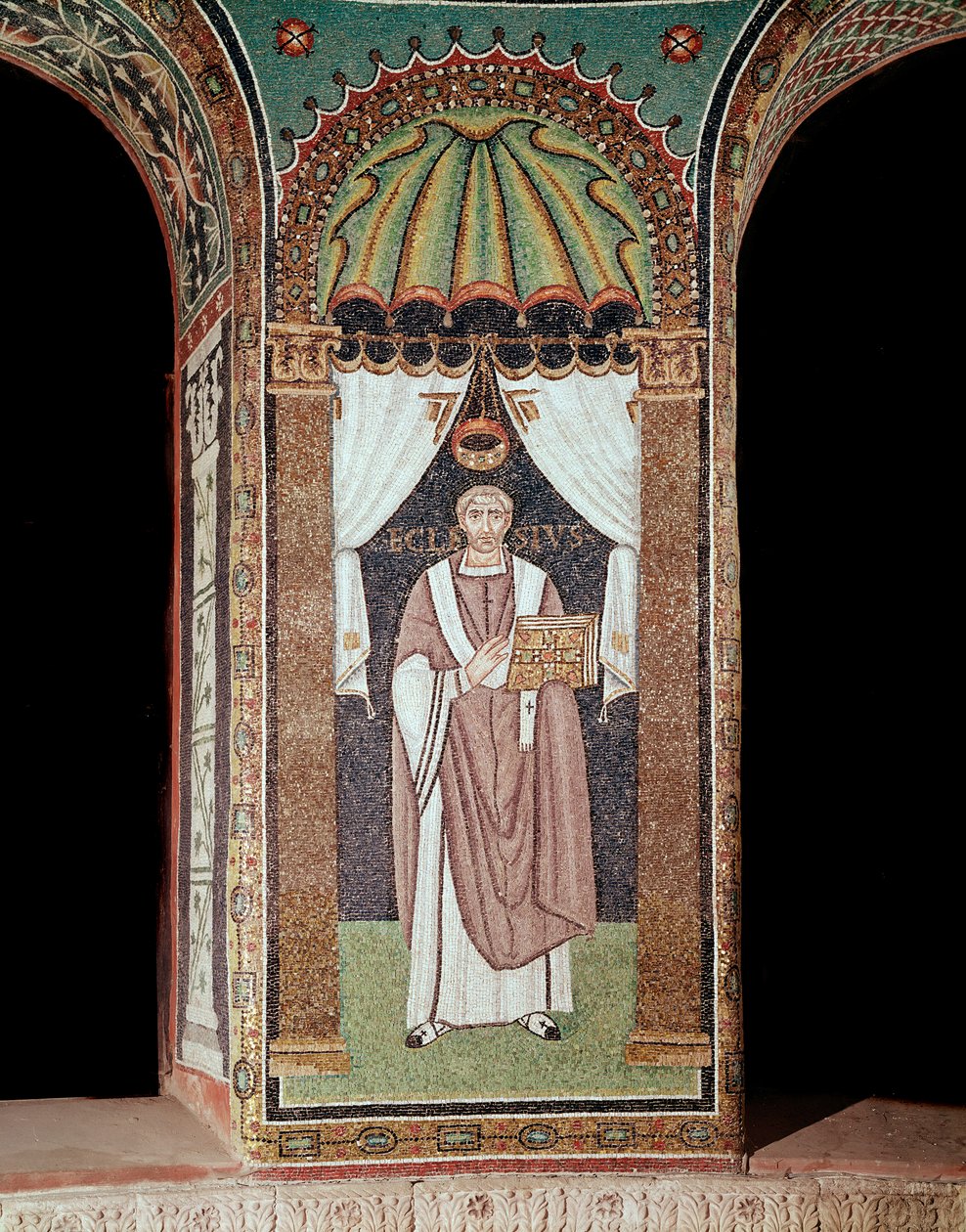 Biskopens Ecclesia (Detalje af mosaikker, 6. århundrede) af Byzantine School