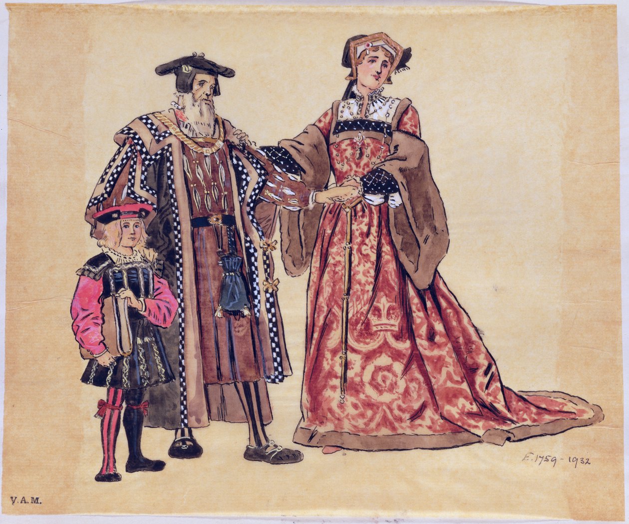 Rosalind and the Old Duke, kostumedesign til As You Like It, produceret af R. Courtneidge på Princes Theatre, Manchester af C. Wilhelm