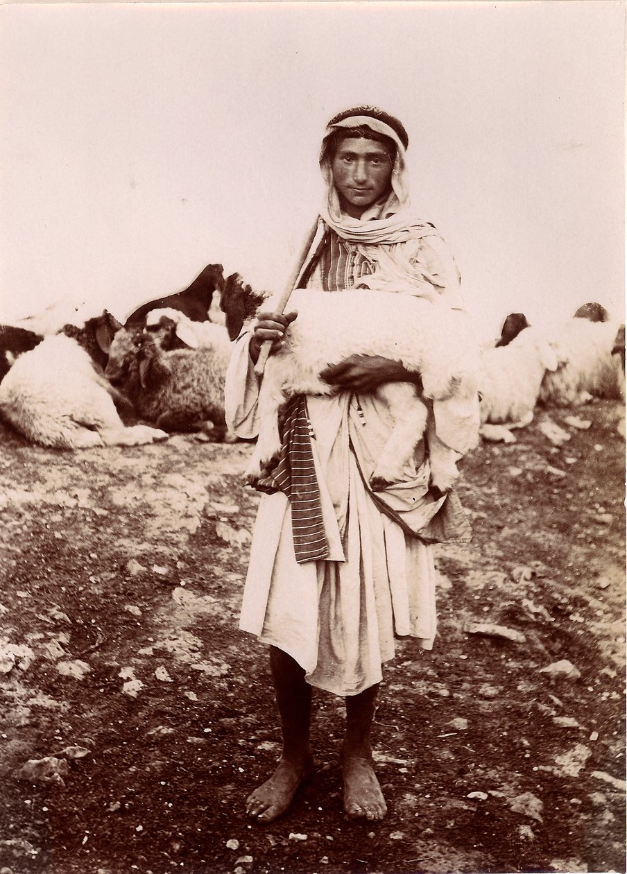 En hyrdedreng med et lam, ca. 1894-1914 af C.A. Hornstein