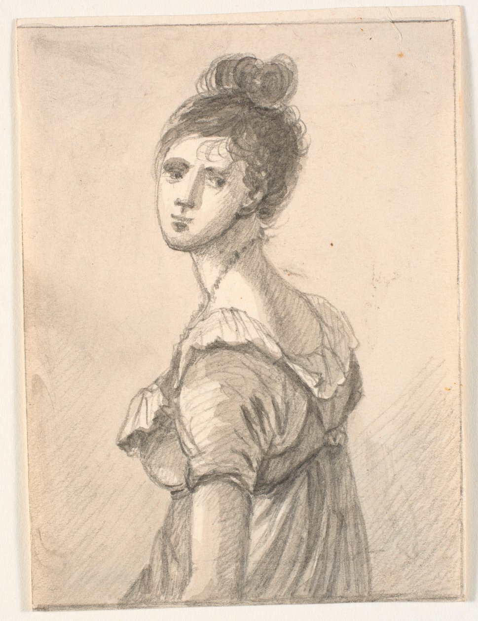 Kvindeportræt i halvfigur af C.A. Lorentzen