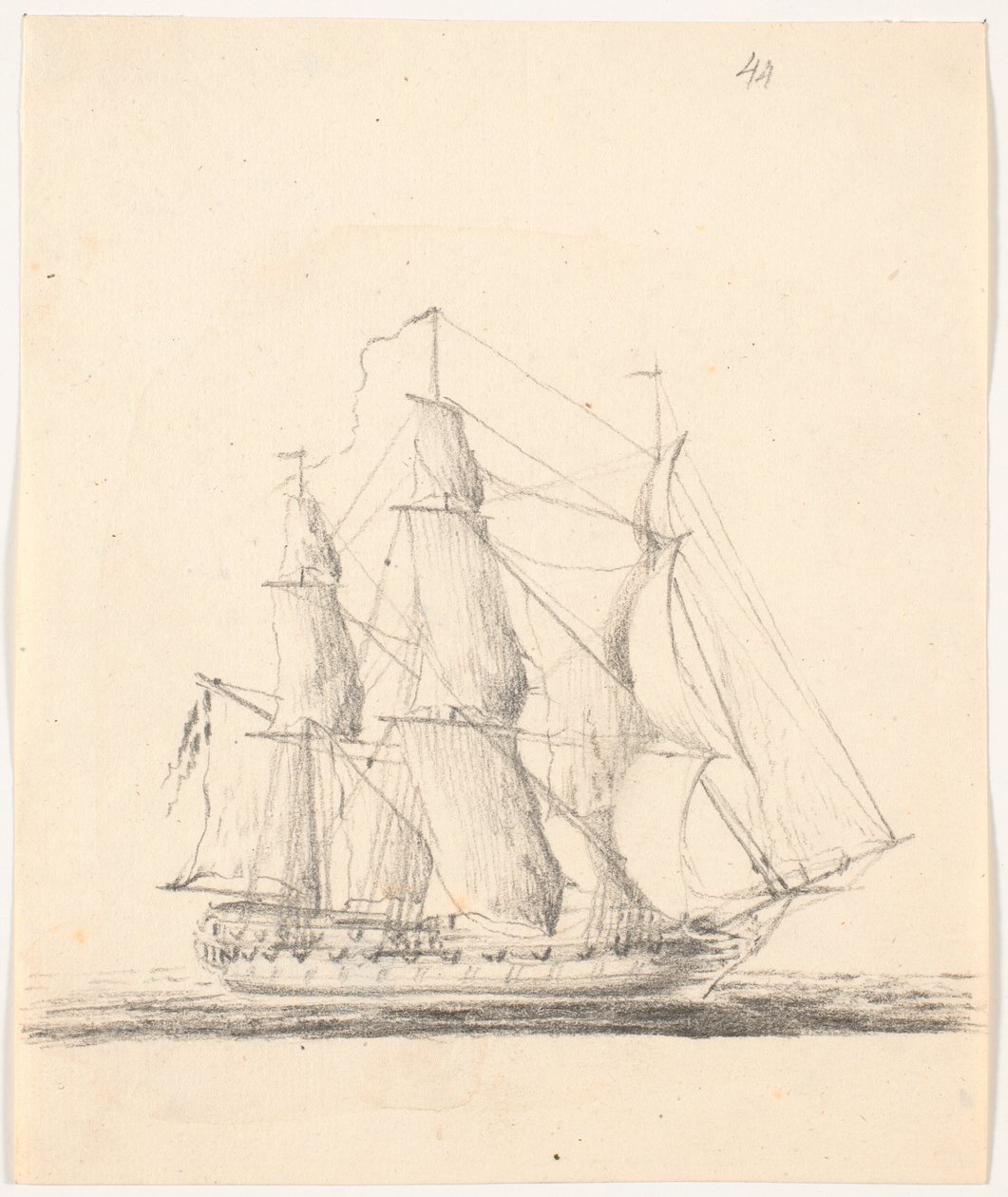 Marineskib for fulde sejl af C.A. Lorentzen