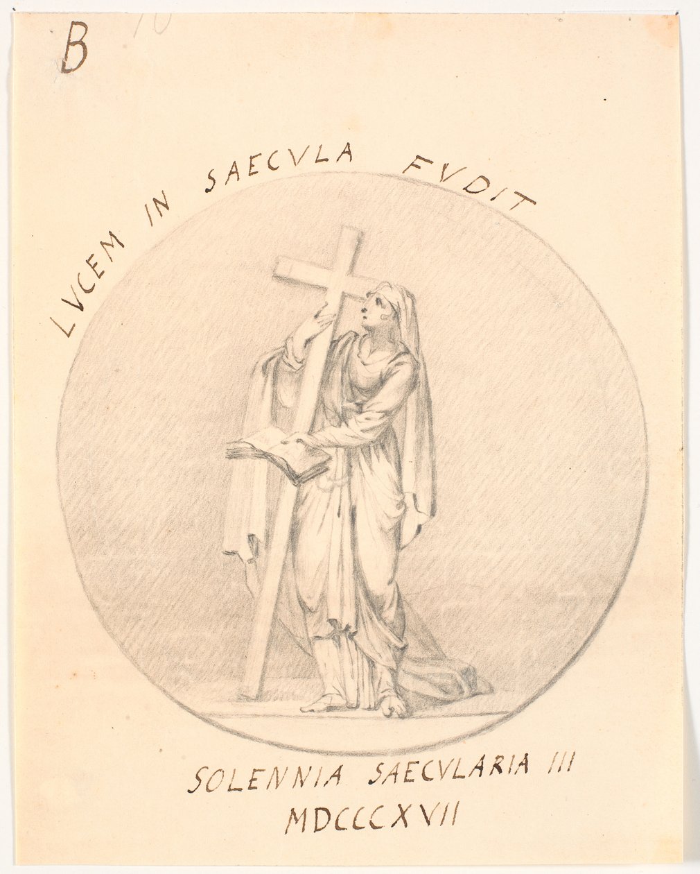 Medaillon med allegorisk kvindefigur af C.A. Lorentzen