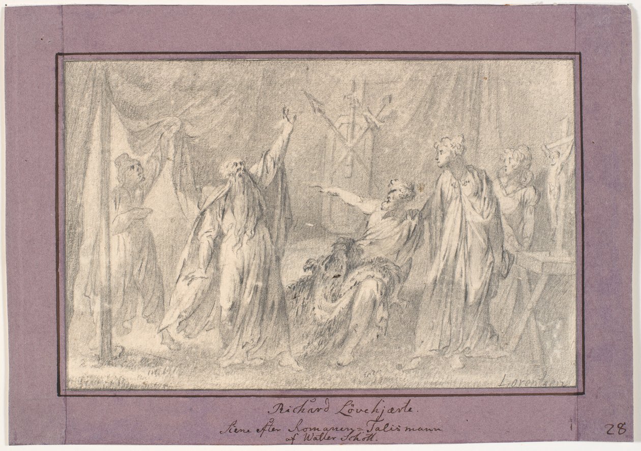 Richard Løvehjerte. Scene fra romanen "The Talisman" (1825) af Walter Scott af C.A. Lorentzen