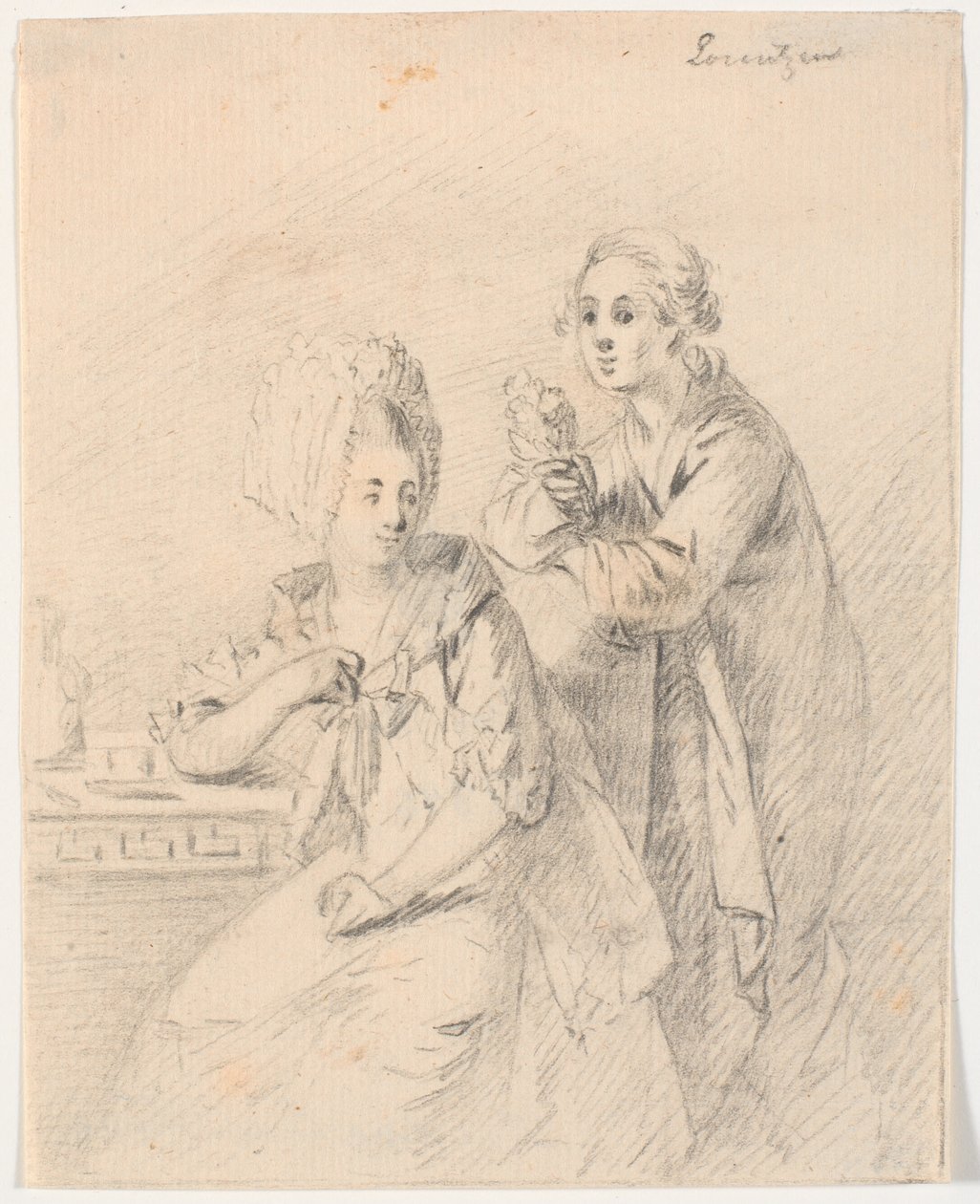 Udkast til portræt af kollegiedeputeret Frederik Carl Trant (1738-98) og hustru Cornelia, f. Schumacher af C.A. Lorentzen