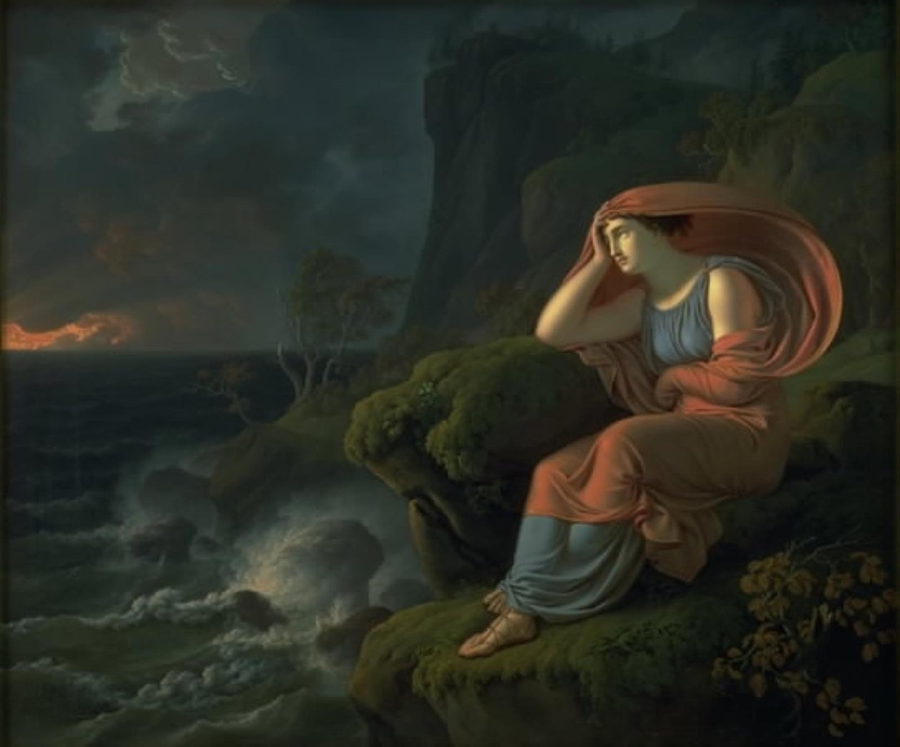 Alcyone venter forgæves på sin mand. Episode fra Ovid: Metamorphoses af C.G. Kratzenstein Stub