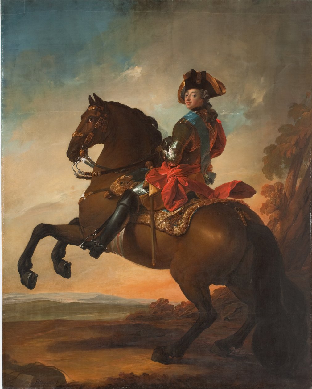 Frederik V til hest af C.G. Pilo