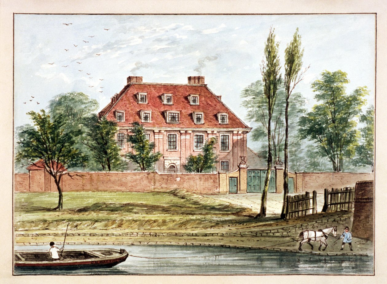 Udsigt over Baumes House, Hoxton, London, c1825 af CH Matthews