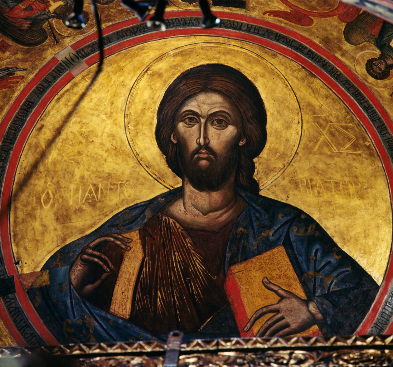 Velsignelse Kristus, freskomaleri i kuppelen på klosteret St John Theologian (Unescos verdensarvsliste af J.B. and Brown J. Rowbotham